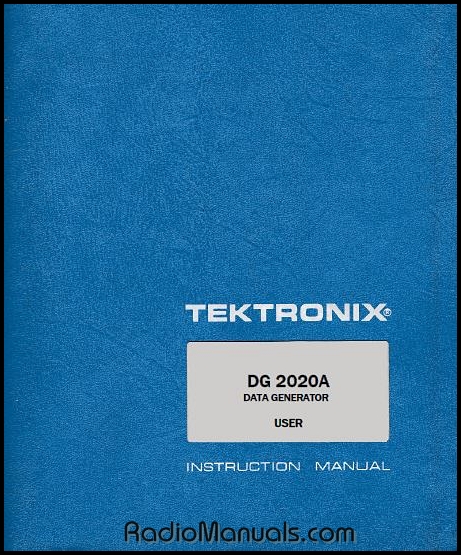 Tektronix DG2020A User Manual Tektronix DG2020A User Manual